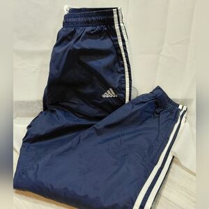 Adidas Mens Navy Blue & White Joggers Poly Cotton Blend SIZE MEDIUM